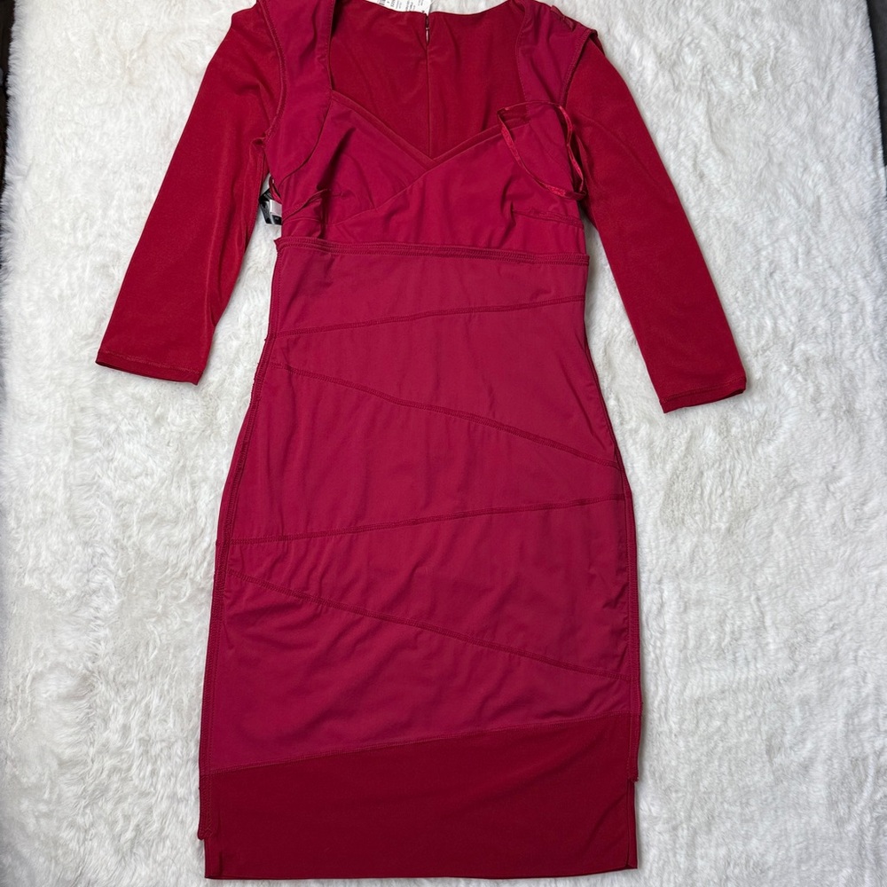 WHBM Slimming Bandage Sheath Dress 4 Red Shaping Sweetheart Valentine Femme NEW - Picture 15 of 17
